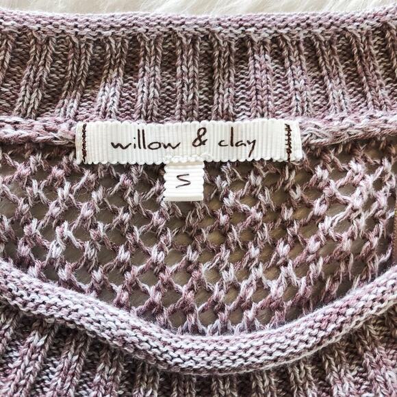 Willow & Clay Cold-Shoulder Mesh Knit Pullover Size S - Picture 3 of 8